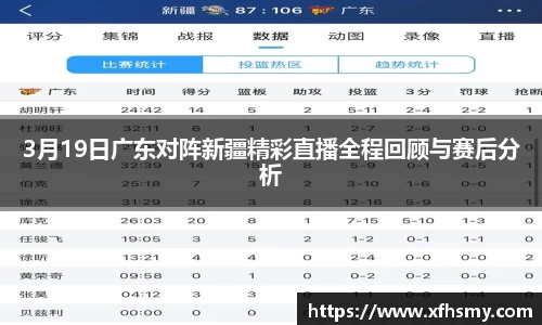 3月19日广东对阵新疆精彩直播全程回顾与赛后分析
